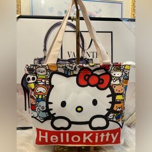 Hello Kitty Kids Tote - White and Red with Colorful Characters